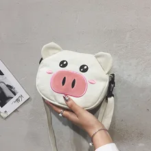 80191# сумка со Свинкой Весенняя новая стильная Холщовая Сумка через плечо маленькая сумка для мобильного телефона