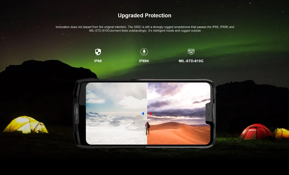 4gb + 128gb Original Doogee Impermeável Telefone Móvel Helio P70 Octa Núcleo 16mp 8mp 6.18 12v2a 5050mah Nfc Android 9.0 S90c Ip68 14 16mp 8mp 6.18