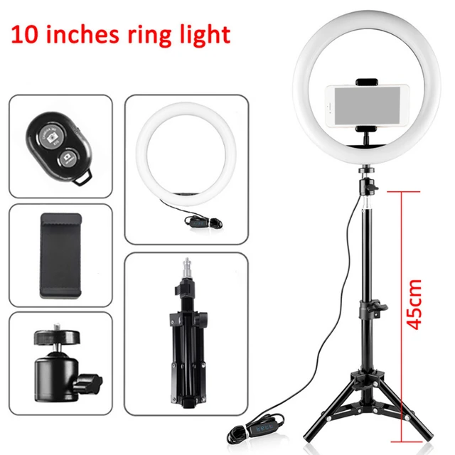 Ring Light avec trépied - Anneau Lumineux 10 - 3 Modes d