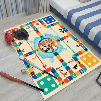 

Children Mat soft Living Room Flying Chess 4 Player Game Animal Carpet Baby Mat Children's Flannel Carpet Non-slip Climbing Mat