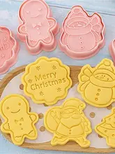 DIY Cartoon Biscuit Mould Christmas Cookie Cutters Christmas Molds ABS Plastic Baking Mould Cookie Tools Cake Decorating Tools