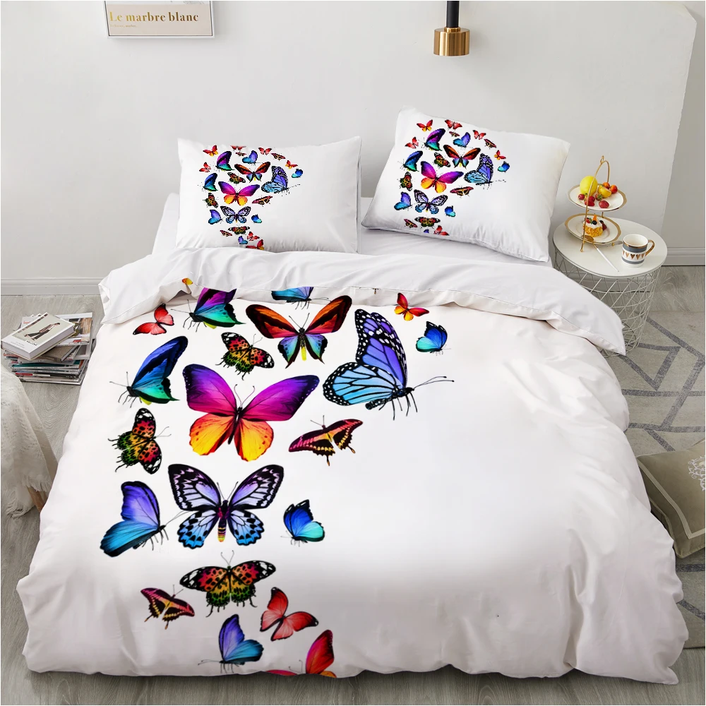 

duvet cover set pillowcase euro 2.0 1.5 family for home 3D luxury bed linen Bedding set bedclothes 70x70 butterfly