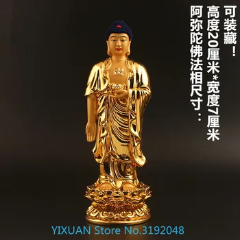 

Amitabha Buddha standing at 20cm amitabha Buddha buddhist handicraft presents a piece to solemnly receive Buddha