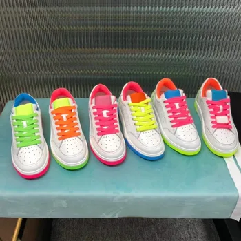 

Candy Color Women Sneakers Fashon Colorful Lace Low Top Women Causaul Shoes Breathable Trainers Shoes Flats Loafers Women Shoes