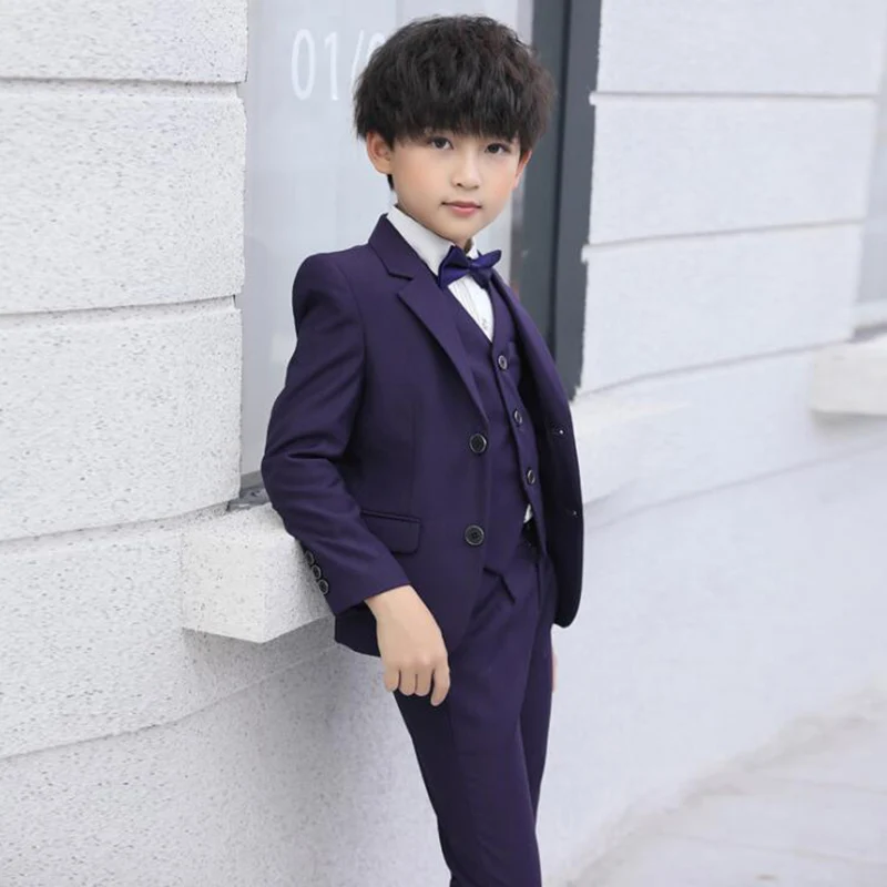 5pcsset Boys Blazer Suits set (suit+pant+vest+shirt+tie) Kid Boy Wedding Party Suits Blazer Costume Garcon Formal School wear (1)