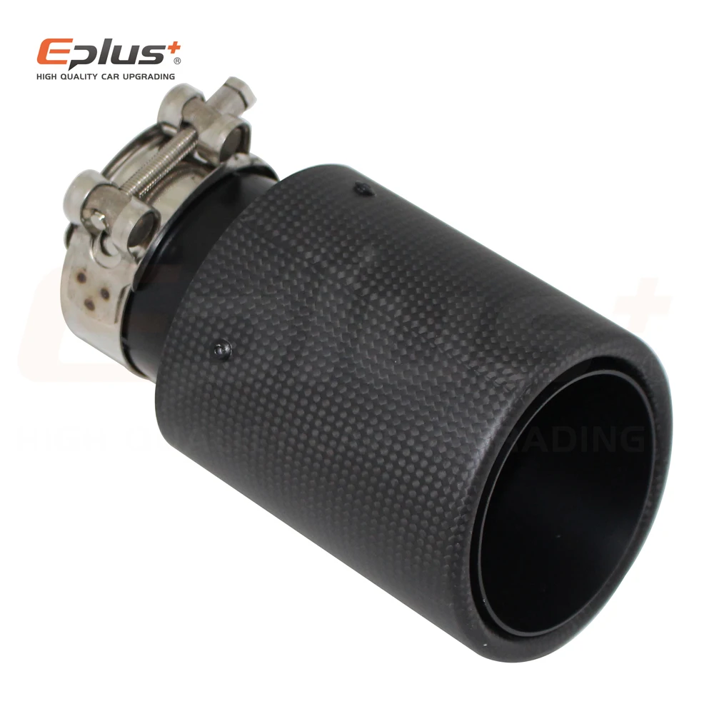 Car Carbon Fibre Matte Exhaust System Muffler Pipe Tip Curl Universal Black Stainless Mufflers Decorations Akrapovic