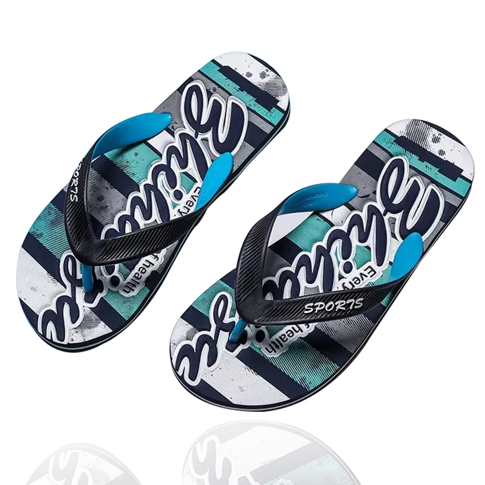 

men flip flops youth graffiti vamp outdoor comfortable casual non-slip beach walking slippers