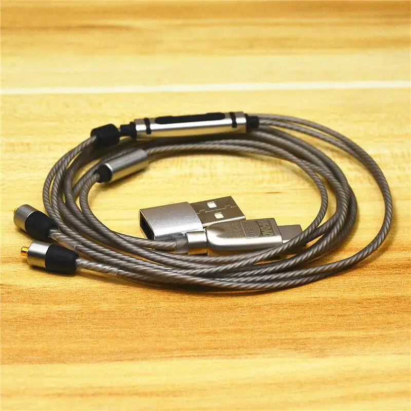 USB C to mmcx Upgrade Headphone Cable ALC5686 DAC Mic Converter DIY Replacement Cord for Sony Shure Sennheiser IE80 80s se215