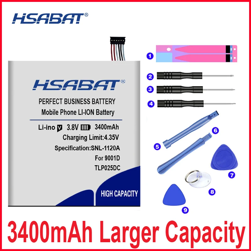 HSABAT 0 цикла 3400 мА/ч, TLp025DC/TLp025D2 Батарея для Alcatel Pixi 4 6,0 OT 9001A 9001X 9001D 8050D OT-8050