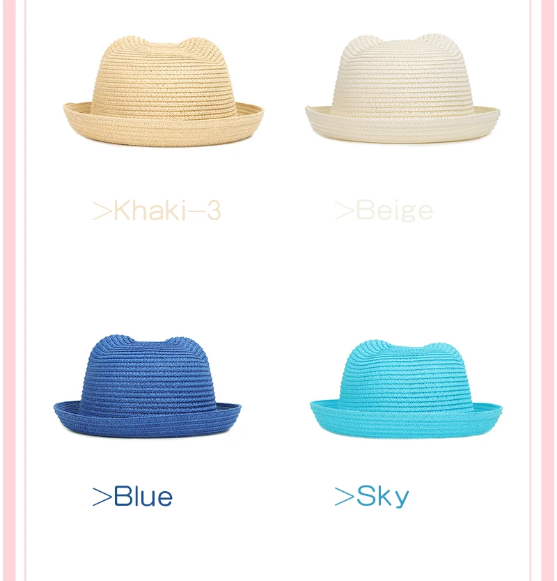 2020 New Cute Children's Sun Hat Spring Summer Boy Girl Kids Baby Straw Hat Summer Cap Panama Shades Ear Beach Hats Casquette