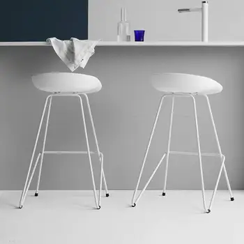 

Nordic Bar Chair Fashion Creative Front Desk Back Bar Chair Modern Simple Iron Artist High-footed Stool