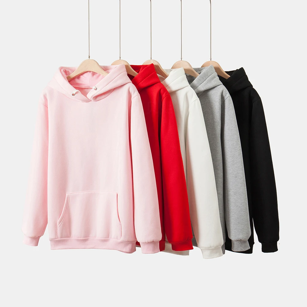 

Autumn Winter Solid Color Hooded Sweatershirt Casual Fashion Sports Pullover Loose Hoodie