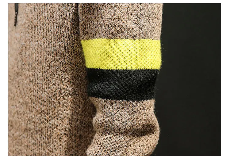 SOUL OF TIGER Новые корейские модные мужские повседневные свитера с капюшоном Мужские Винтажные Лоскутные пуловеры зимняя теплая вязаная одежда