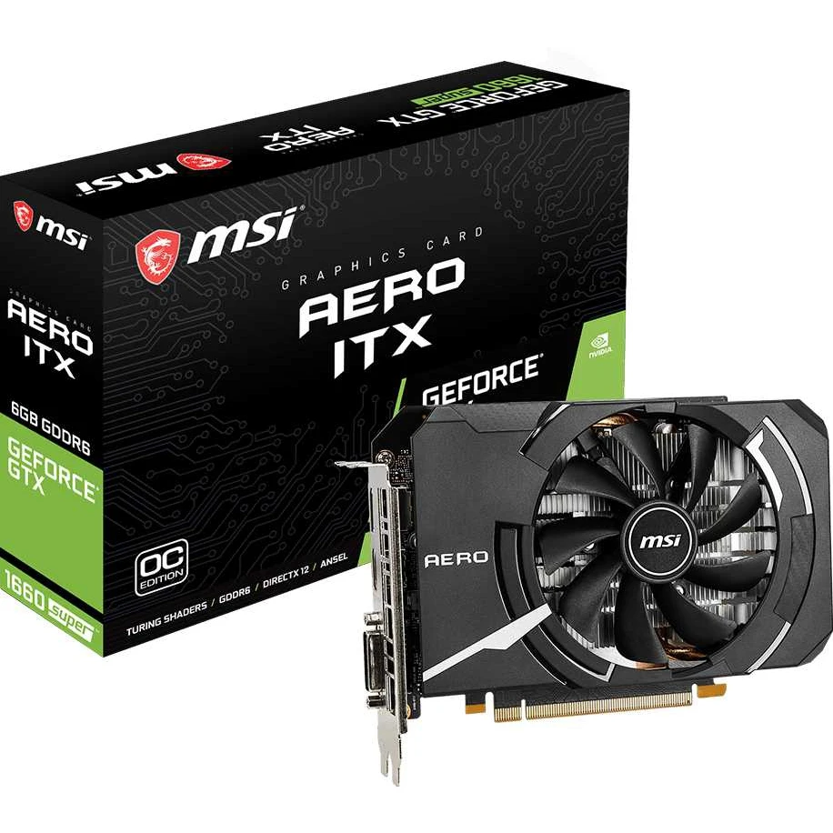 Video card MSI nVidia GeForce GTX 1660SUPER, GTX 1660 SUPER AERO ITX OC, 6GB, GDDR6, OC, Ret
