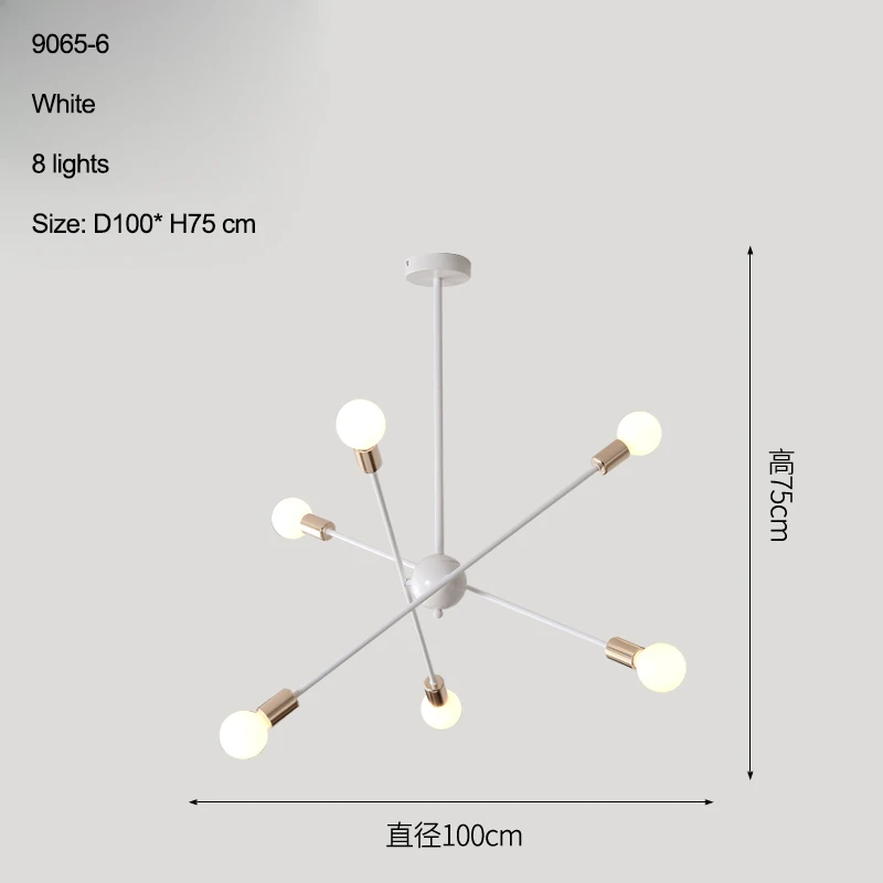 6 Light White Современный светодиодный потолочный светильник для гостиной, спальни, люстры с несколькими головками, креативное домашнее освещение - Цвет абажура: 6 Light White