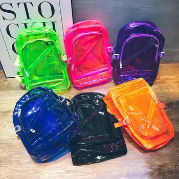 

Transperent school student bags children's girls boy Simple backpack teenage waterproof bags 2020
