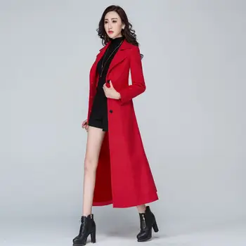 

New 2020 Autumn Winter Woolen Coat Female Fashion Warm Thicken Long Wool Women Coat Elegant Female Jacket