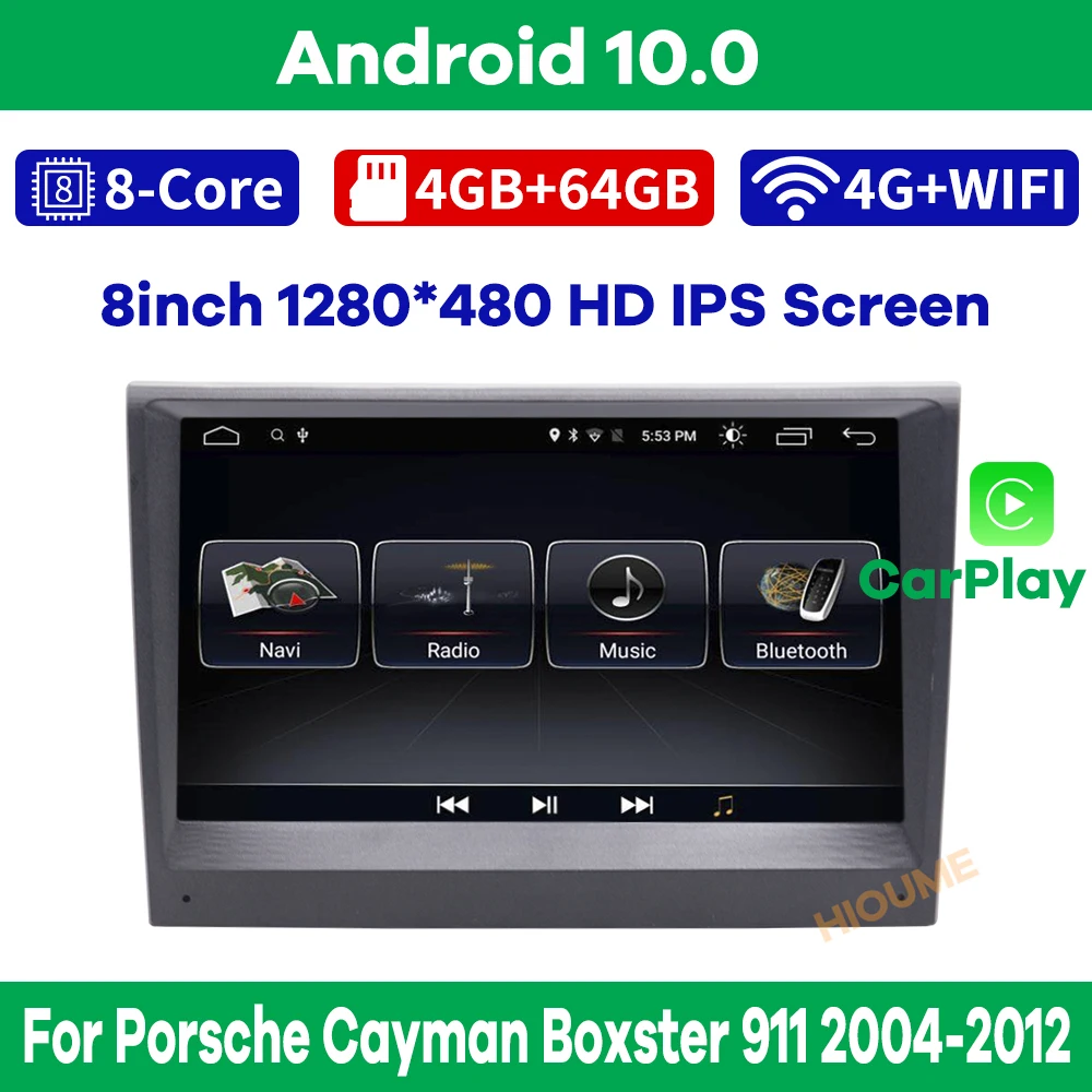 Android 10.0 Car Radio GPS for Porsche Cayman Boxster 911 2004-2012 with IPS HD Screen DSP 4G carplay 360 surround view camera | Автомобили