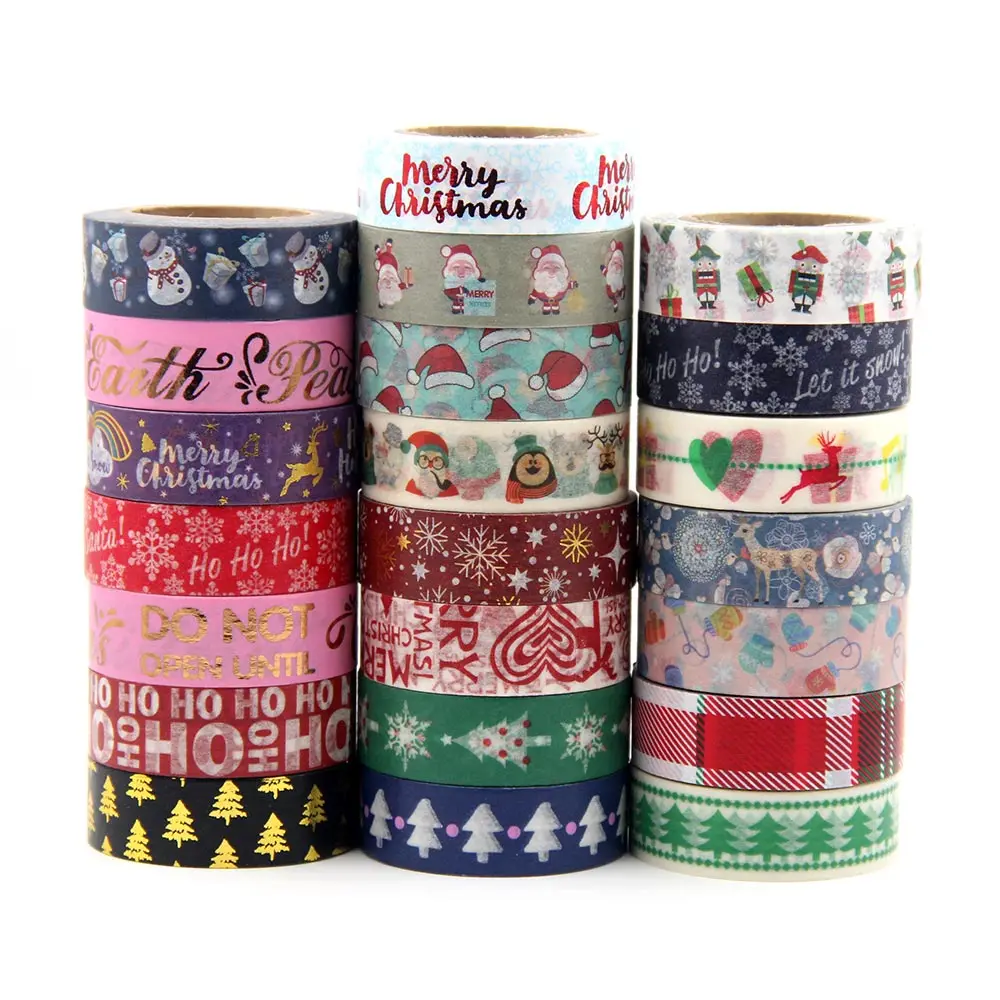 

1X japanese rice paper printing masking tape Merry Christmas tree washi tape