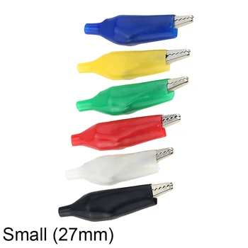 

5PCS Small Insulation Boot Metal Alligator Clip Electric Test 27MM Lead Colorful small crocodile clip 6 Color