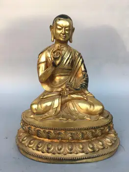 

Home Decor 10" Tibet Buddhism Temple Old Bronze Gilt Vajrasattva statue Avalokitesvara Amitabha statue