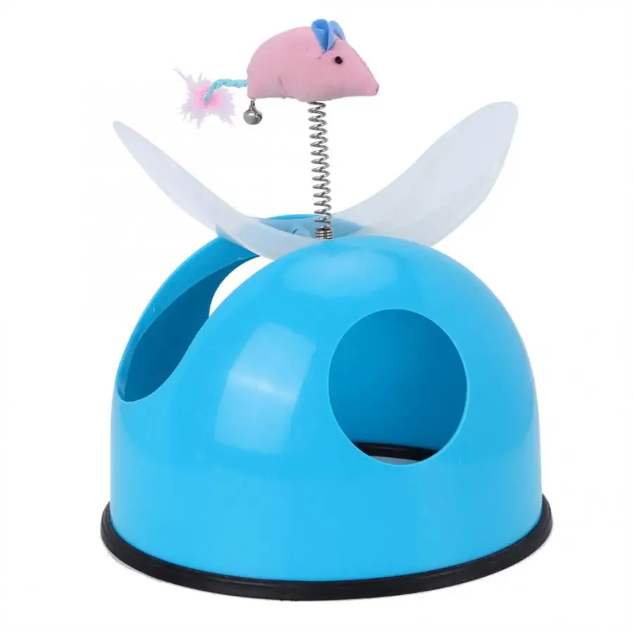 Игрушка для кошек, кошка, вращение на 360 градусов, ловля, играющая игрушка, Интерактивная игровая пластина с мышкой, кошка, мята, синий, прочный, для упражнений, кошка
