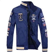 Air Force One,, мужская деловая повседневная куртка со стоячим воротником, с вышивкой, большой размер, тонкая бейсбольная куртка, Тренч, пальто