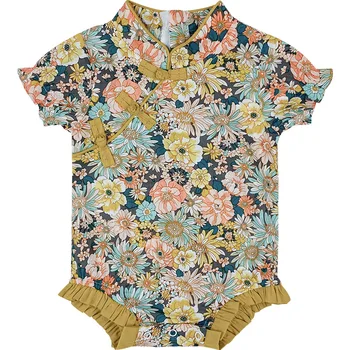

2020 Baby Summer Rompers Chinese Cheongsam Bebe Korean Costume Floral Print Infant Elegant Jumpsuit for Party Style Baby Clothes
