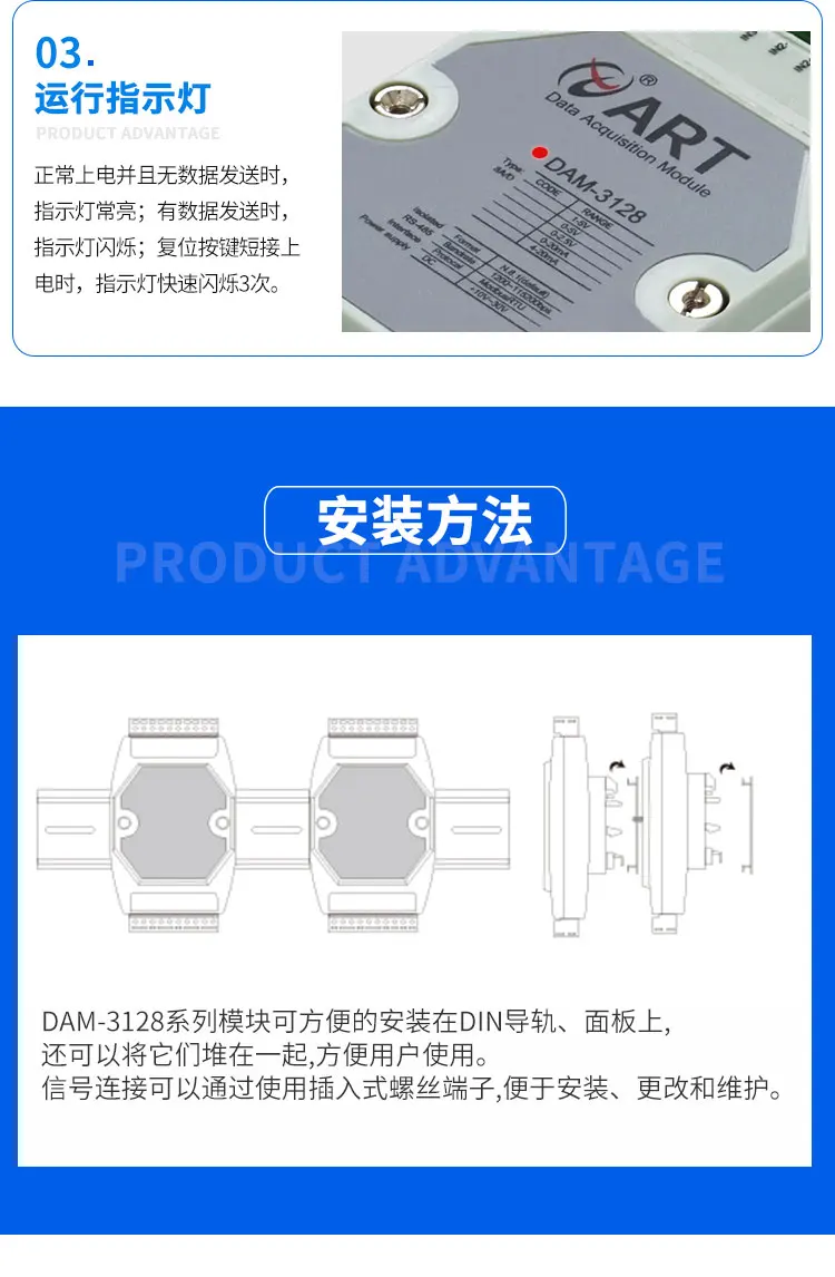 DAM3128 8-канальный видеорегистратор аналоговый модуль сбора 485 вход и выход modbus485 модуль сбора данных напряжение и ток приобретение