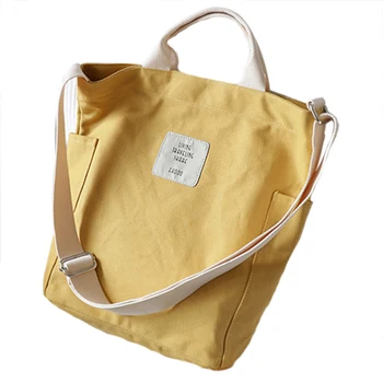 

Women Fashion Casual Canvas Multifunctional Messenger Bag Ladies Shoulder Bags Bookbag Large Shopping Bag Tote Yellow