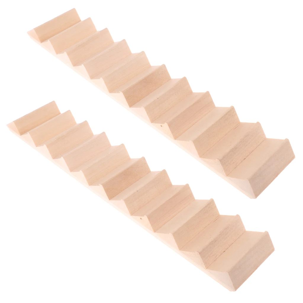 2Pcs 1:12 Dolls House Miniatures Wood Staircase Stair 11-Steps House Building Dollhouse Accessories 2Pcs 1:12 Dolls House Miniatures Wood Staircase Stair 11-Steps House Building Dollhouse Accessories