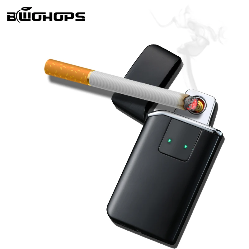 Электронная USB Зажигалка мерцание битье свет Мужчины курительная сигарета беспламенная ветровка классический чувство открытый карман Encendedor