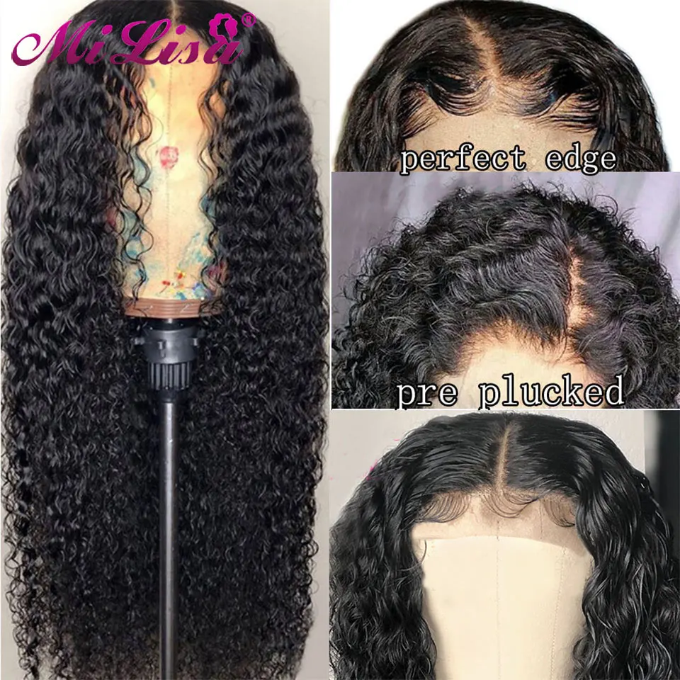 

Deep Wave Wigs For Black Women 8 - 26 Inch Mi Lisa Remy Hair Peruvian 150 Density Glueless Lace Front Human Hair Wig Pre Plucked