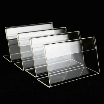 

25X 6*4cm Acrylic L-shaped Price Tag Display Holder Rack Label Stands Tool For Clips, Utility Poles, Price Tags