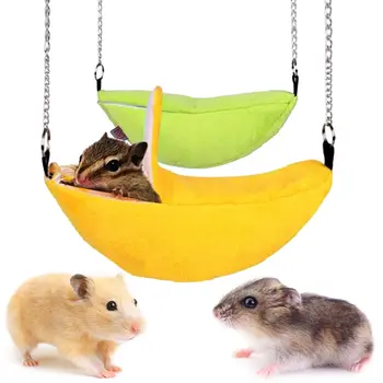 

Hamster Cotton Nest Banana Shape House Hammock Bunk Bed House Toys Cage For Sugar Glider Hamster Small Animal Bird Pet Supplies