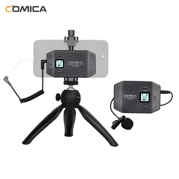 

COMICA 6-Channel UHF Wireless Smartphone Lavalier Microphone System Phone Clamp Mini Tripod for Live Video Vlog Interview