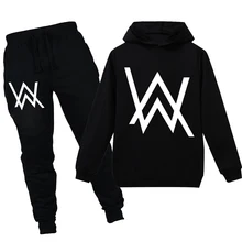 Лидер продаж года, одежда Alan Walker Детские толстовки с капюшоном и штаны комплект из 2 предметов, толстовки, куртка диджея, Детские футболки для мальчиков и девочек