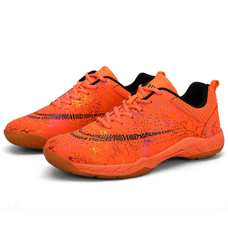 BOUSSAC/Обувь для бадминтона; профессиональная дышащая нескользящая обувь для мужчин и женщин; теннисные кроссовки для пинг-понга - Цвет: Orange