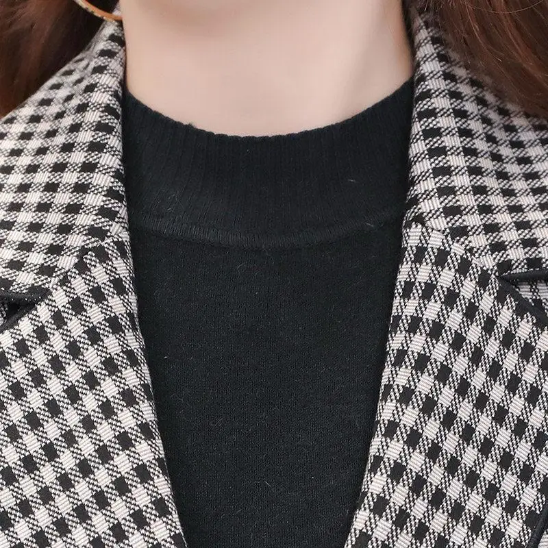 New Autumn Winter Woolen Coat Female Plus Size 5XL elegant Wool Women Coat Plaid Female Jacket