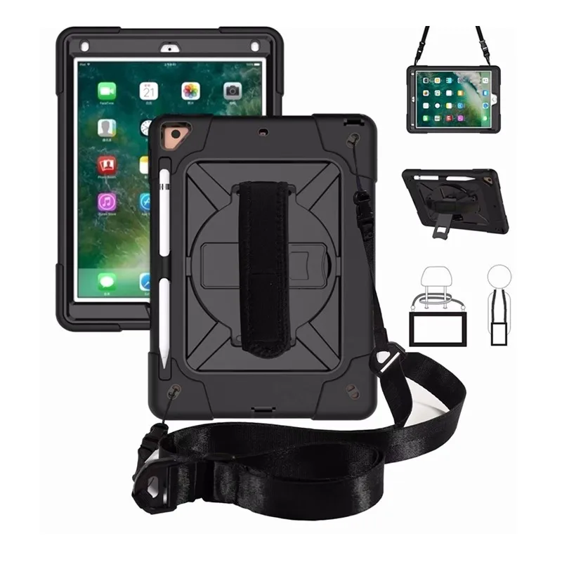 Для iPad 6-го/5-го поколения Чехол 360 Вращающийся Гибридный Броня Чехол подставка ремень карандаш держатель протектор экрана для iPad 9,7