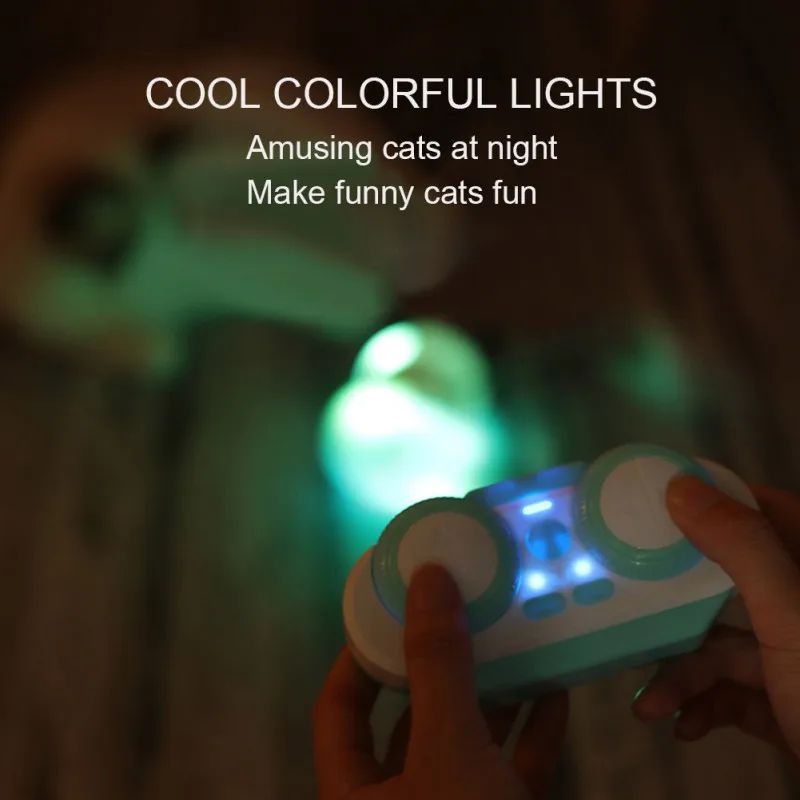 Pet Electric Smart Balance Led Luminous Remote Control Car Funny Cat Toy Gray Feather Smart Robot Interactive Cat Toys