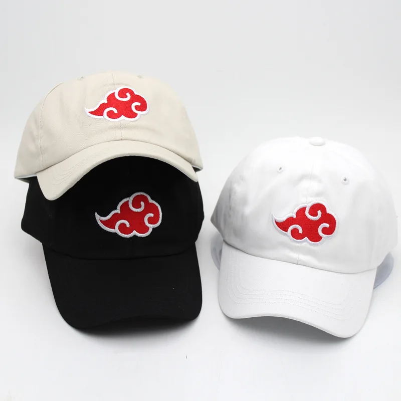 Бейсболка с вышивкой в виде красных облаков и аниме Наруто|Аксессуары для
