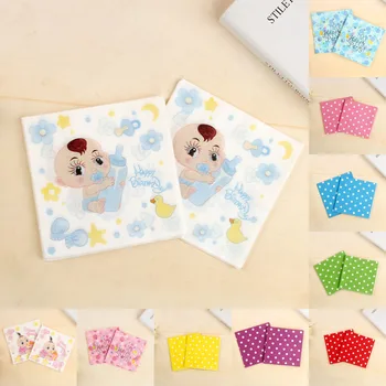 

19pcs Food Grade Paper Napkin Restaurant Cartoon Birthday Party Baby Banquet Shower Party Tissue Serviettes Decoupage