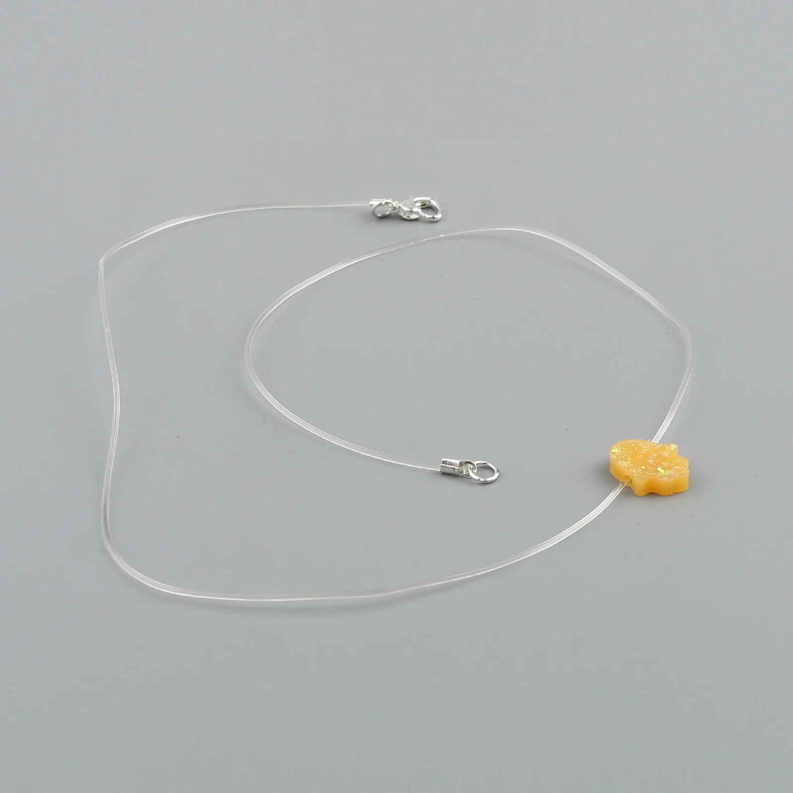 1pc Resin Religious Invisible Transparent Fishing Line Necklace Zircon Choker Necklace For Women Jewelry Fishing Line Necklace