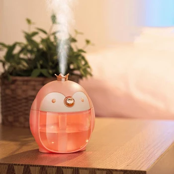 

Portable Ultrasonic Humidifier Cute Pet Penguin 300ML Air Aroma Essential Oil Diffuser with Color Night Lamp Built-In