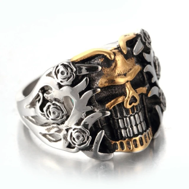 Castiel Noir' Black Gold Skull Ring