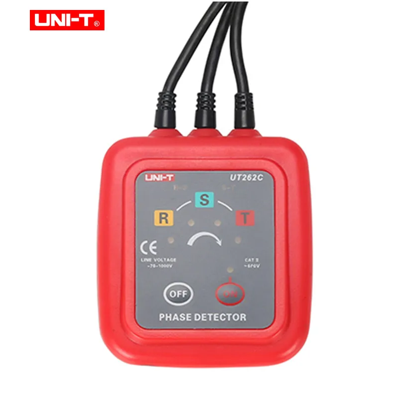 UNI-T UT262A UT262C Non-Contact 3 Phase Detector;live wire detection;phase identipcation;missing-phase judgment AC voltage meter
