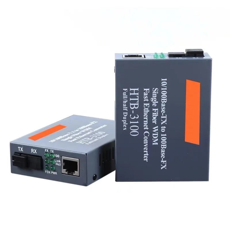 

1 Pair HTB-3100 Optical Fiber Media Converter Fiber Transceiver Single Fiber Converter