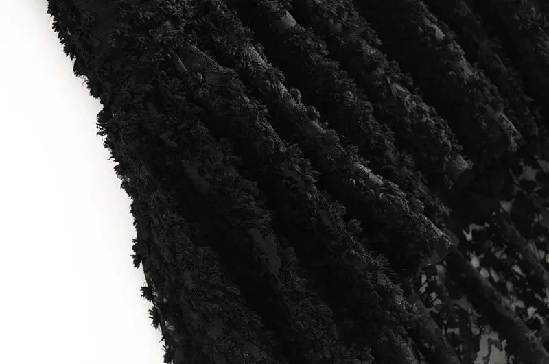 Черные кружевные юбки женские каскадные юбки с оборками женские юбки с аппликациями 2019 осенне-зимняя одежда falda