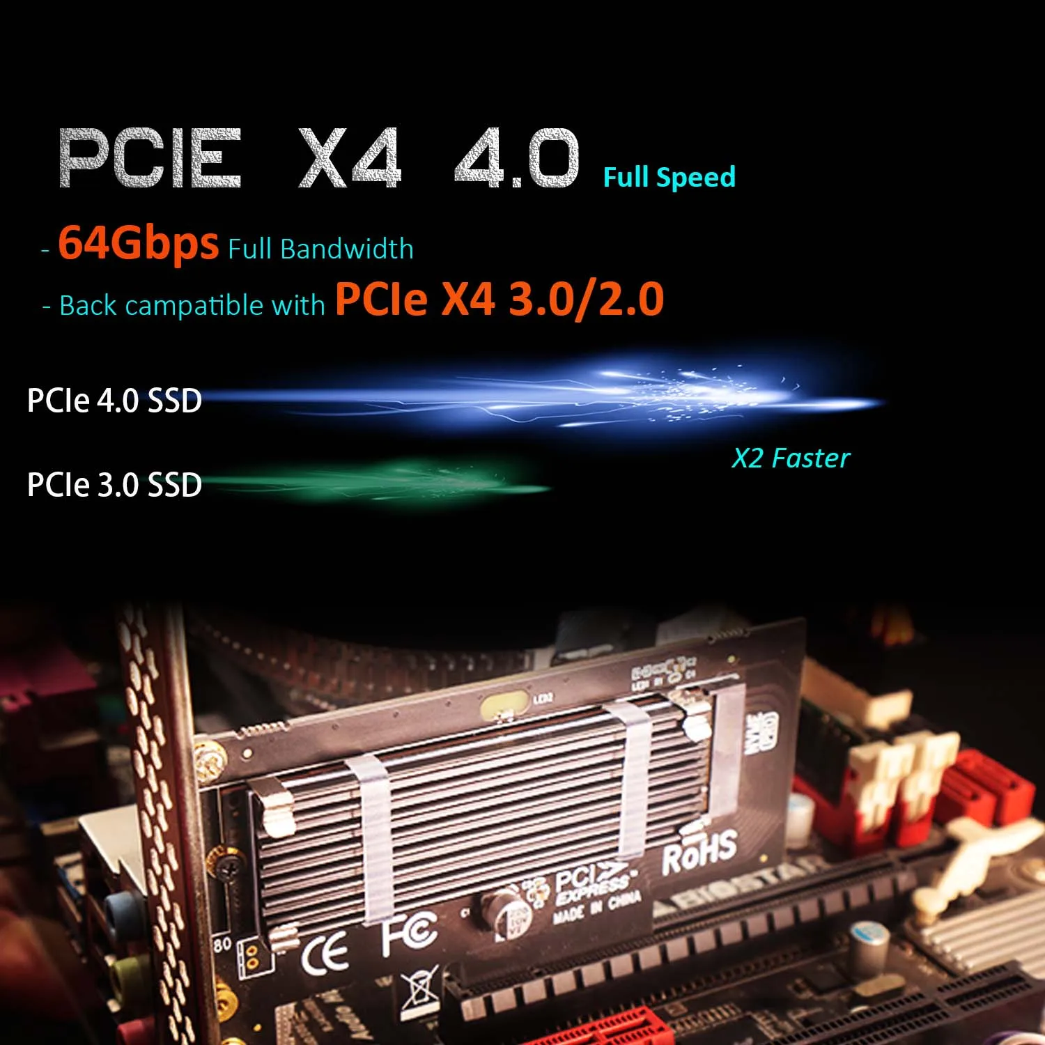 Pcie Nvme 4.0 3.0 Adaptador com 0.12 Polegada de Espessura M.2 Dissipador de Calor para M.2 Pcie Ssd Nvme e Ahci Pci-e Gen4 Spee Completo M.2 - Imagem 6